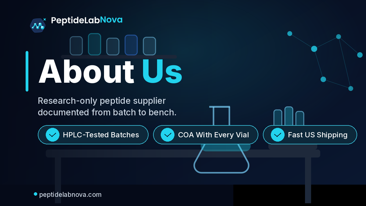 PeptideLabNova laboratory workspace - research peptide supplier about us